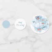 かわいいクジラの赤ちゃんシャワー コンフェッティ (正面)