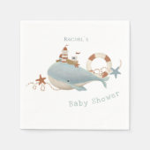 かわいいクジラの赤ちゃんシャワー スタンダードカクテルナプキン (正面)