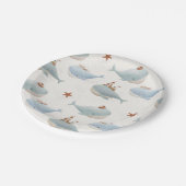 かわいいクジラの赤ちゃんシャワー ペーパープレート (アングル)