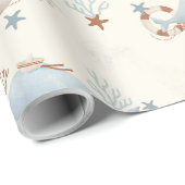 かわいいクジラの赤ちゃんシャワー ラッピングペーパー (ロールコーナー)