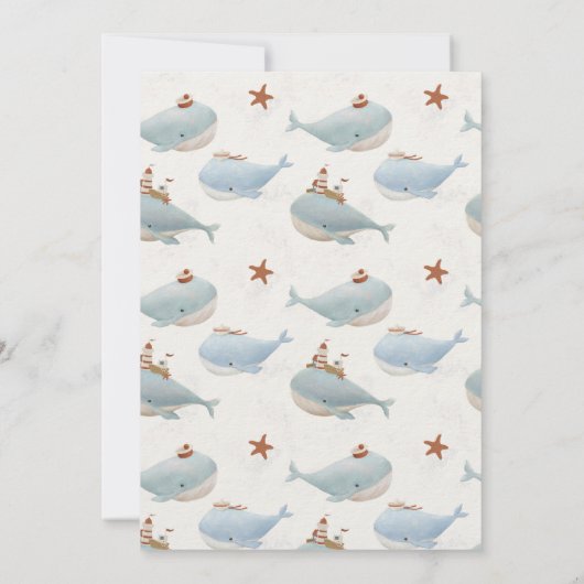 かわいいクジラの赤ちゃんシャワー 招待状 (裏面)