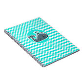 かわいいクジラターコイズアクアカラーシェブロン ノートブック (右側)