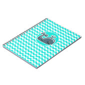 かわいいクジラターコイズアクアカラーシェブロン ノートブック (左側)