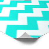 かわいいクジラターコイズアクアカラーシェブロン ポスター (角)