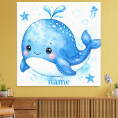 かわいいクジラデザイン キャンバスプリント (インサイチュ (リビング))