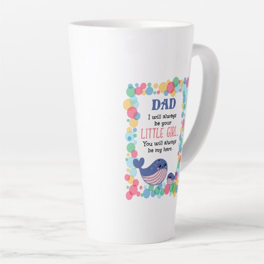 かわいいクジラパパ私はいつでもあなたの小さな女の子 カフェラテマグ (右アングル)