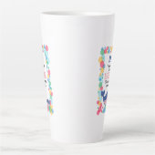 かわいいクジラパパ私はいつでもあなたの小さな女の子 カフェラテマグ (正面)