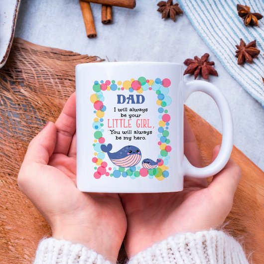 かわいいクジラパパ私はいつでもあなたの小さな女の子 コーヒーマグカップ