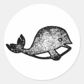 かわいいクジラプランナーシール ラウンドシール (正面)