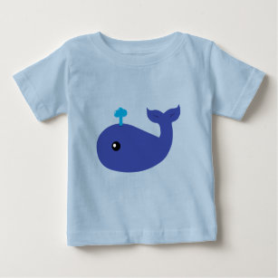 かわいいクジラ乳児Tシャツ ベビーTシャツ