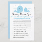 かわいいクジラ子供部屋韻クイズ赤ちゃんシャワーゲーム (正面/裏面)