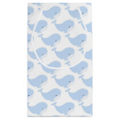 かわいいクジラ愛好家のタイル模様 スモールペーパーバッグ (裏面)