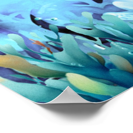 かわいいクジラ海の下に男の子の赤ちゃんシャワーへようこそ ポスター (角)