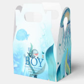 かわいいクジラ海の下に色の男の子の赤ちゃんシャワー フェイバーボックス (オープン)