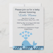 かわいいクジラ男の子！赤ちゃんシャワー 招待状 (裏面)