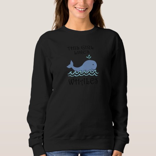 かわいいクジラ自然オルカシーアニマル スウェットシャツ (正面)