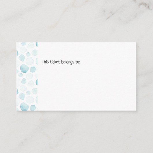 かわいいクジラ赤ちゃんシャワーおむつラッフル エンクロージャーカード (裏面)