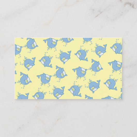 かわいいクジラ赤ちゃんシャワーかわいいおむつラッフル エンクロージャーカード (裏面)