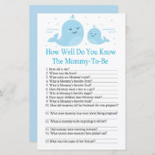 かわいいクジラ赤ちゃんシャワーゲームをどれだけ知っているか (正面/裏面)