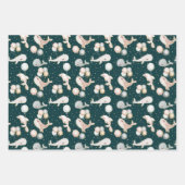 かわいいクジラ赤ちゃんシャワー誕生日ギフトアイディア ラッピングペーパーシート (正面3)