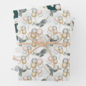 かわいいクジラ赤ちゃんシャワー誕生日ギフトアイディア ラッピングペーパーシート (インサイチュ)