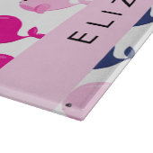 かわいいクジラ、クジラの模様、あなたの名前 カッティングボード (角)