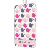 かわいいクジラ、クジラの模様、あなたの名前 カーエアーフレッシュナー (左)