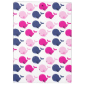 かわいいクジラ、クジラの模様、あなたの名前 クリップボード (裏面)