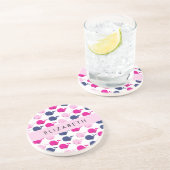 かわいいクジラ、クジラの模様、あなたの名前 コースター (側面)