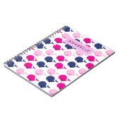 かわいいクジラ、クジラの模様、あなたの名前 ノートブック (左側)