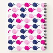 かわいいクジラ、クジラの模様、あなたの名前 ノートブック (裏面)