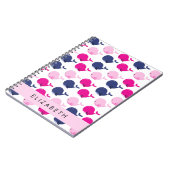 かわいいクジラ、クジラの模様、あなたの名前 ノートブック (左側)