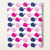 かわいいクジラ、クジラの模様、あなたの名前 プランナー手帳 (裏面)