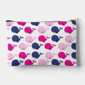 かわいいクジラ、クジラの模様、海獣 アクセサリーポーチ (裏面)