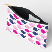 かわいいクジラ、クジラの模様、海獣 アクセサリーポーチ (見開き)