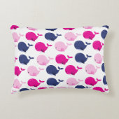 かわいいクジラ、クジラの模様、海獣 アクセントクッション (正面)