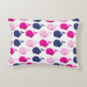 かわいいクジラ、クジラの模様、海獣 アクセントクッション (裏面)