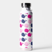 かわいいクジラ、クジラの模様、海獣 ウォーターボトル (左面)