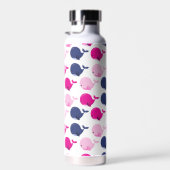 かわいいクジラ、クジラの模様、海獣 ウォーターボトル (右面)