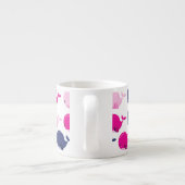 かわいいクジラ、クジラの模様、海獣 エスプレッソカップ (裏面)