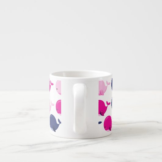 かわいいクジラ、クジラの模様、海獣 エスプレッソカップ (裏面)