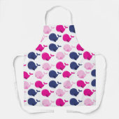 かわいいクジラ、クジラの模様、海獣 エプロン (正面)