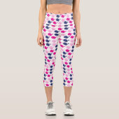 かわいいクジラ、クジラの模様、海獣 カプリレギンス (正面)