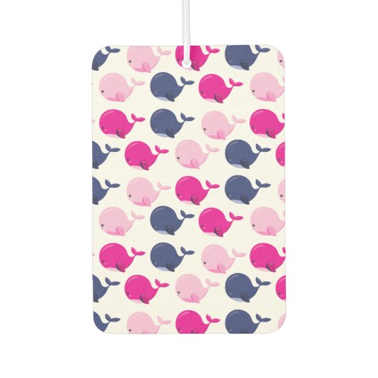 かわいいクジラ、クジラの模様、海獣 カーエアーフレッシュナー (正面)