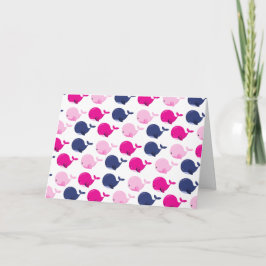 かわいいクジラ、クジラの模様、海獣 カード