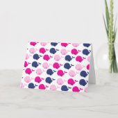 かわいいクジラ、クジラの模様、海獣 カード (正面)