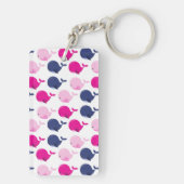 かわいいクジラ、クジラの模様、海獣 キーホルダー (裏面)