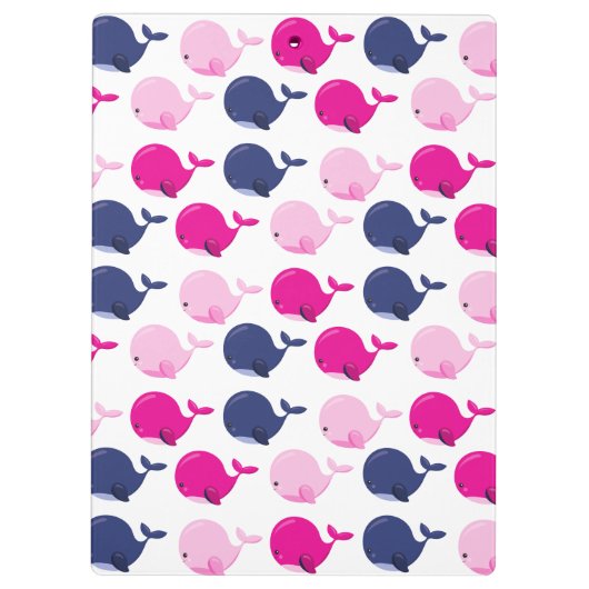 かわいいクジラ、クジラの模様、海獣 クリップボード (裏面)