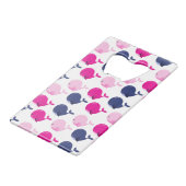 かわいいクジラ、クジラの模様、海獣 クレジットカード栓抜き (正面アングル)