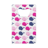 かわいいクジラ、クジラの模様、海獣 クレジットカード栓抜き (裏面)